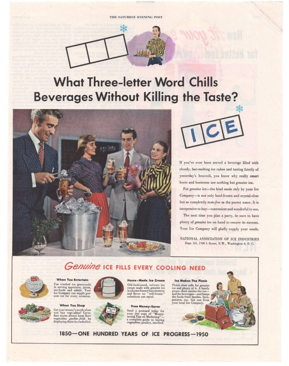 Vintage Original National Assoc of Ice Industries Magazine Advertisement 1950s